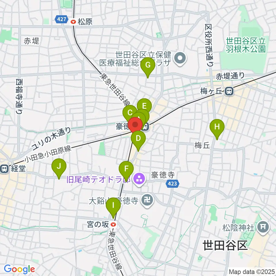 Leaf room 豪徳寺周辺のコンビニエンスストア一覧地図