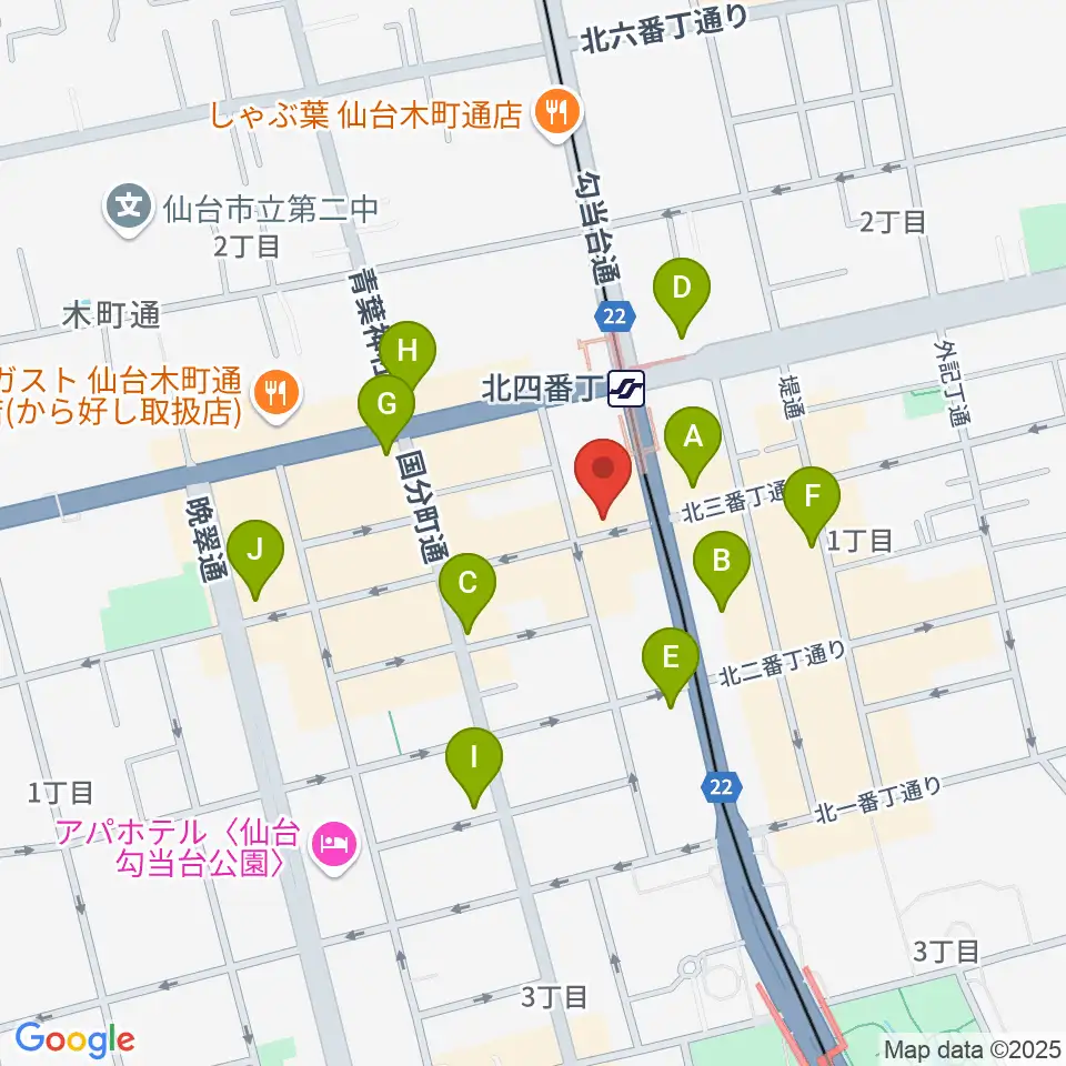 松尾弦楽器 仙台店周辺のコンビニエンスストア一覧地図