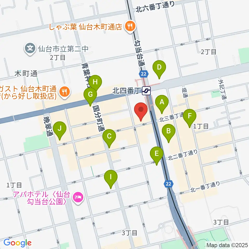 松尾弦楽器 仙台店周辺のコンビニエンスストア一覧地図