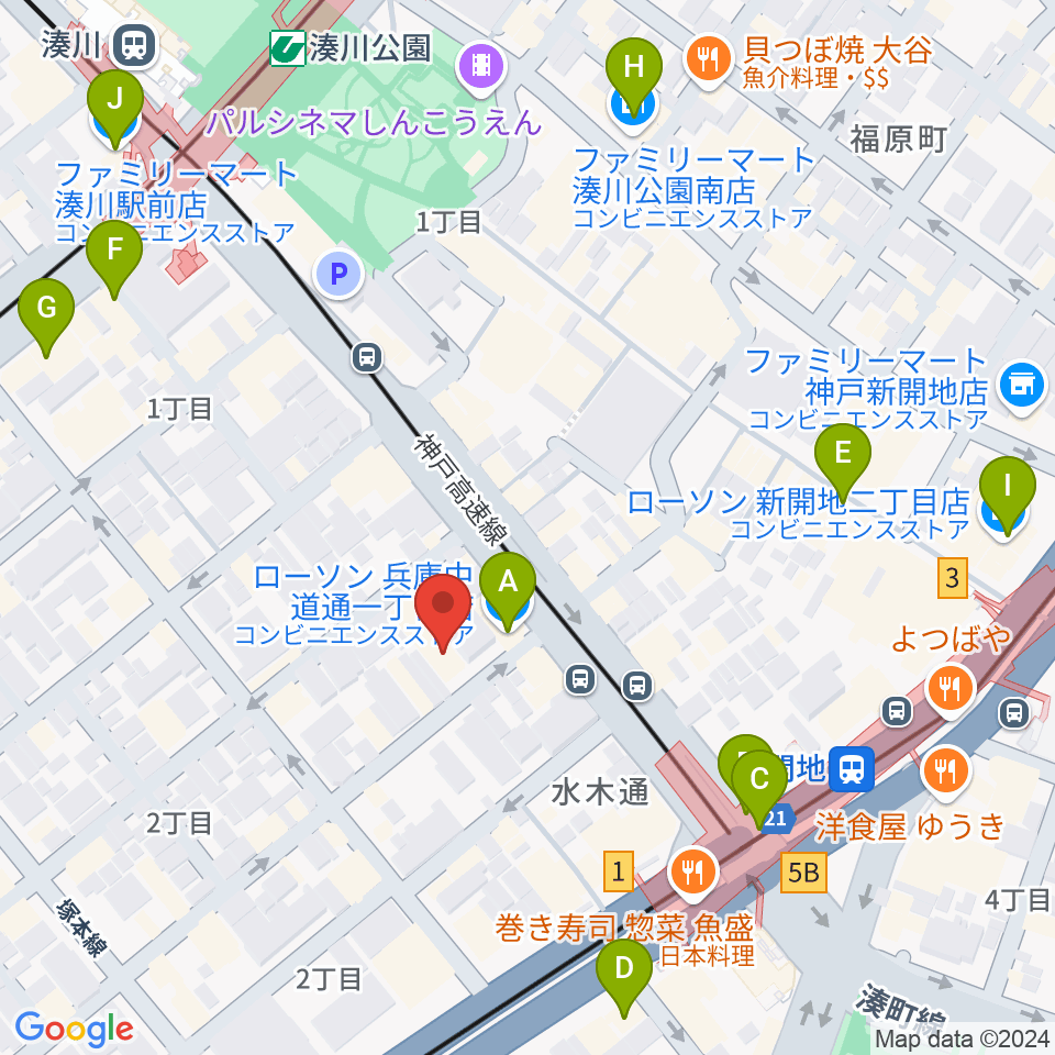 ダイヤ通音楽ホール周辺のコンビニエンスストア一覧地図