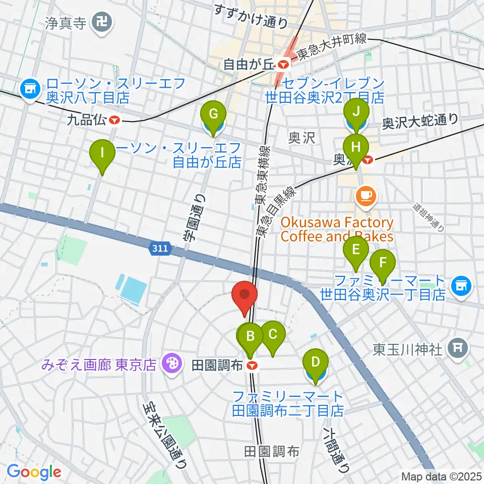 ピアノ調律センター サロン・ド・ウツノミヤ周辺のコンビニエンスストア一覧地図