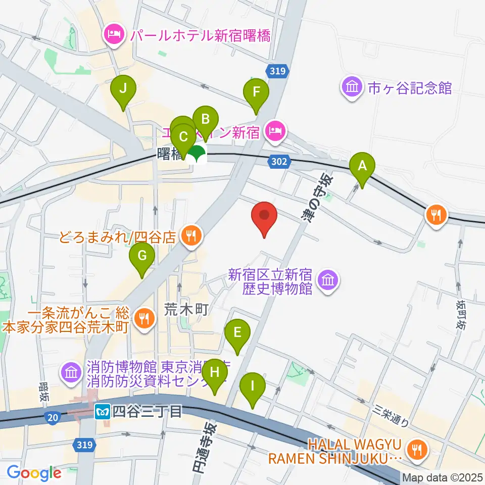 四谷ボビーズ周辺のコンビニエンスストア一覧地図