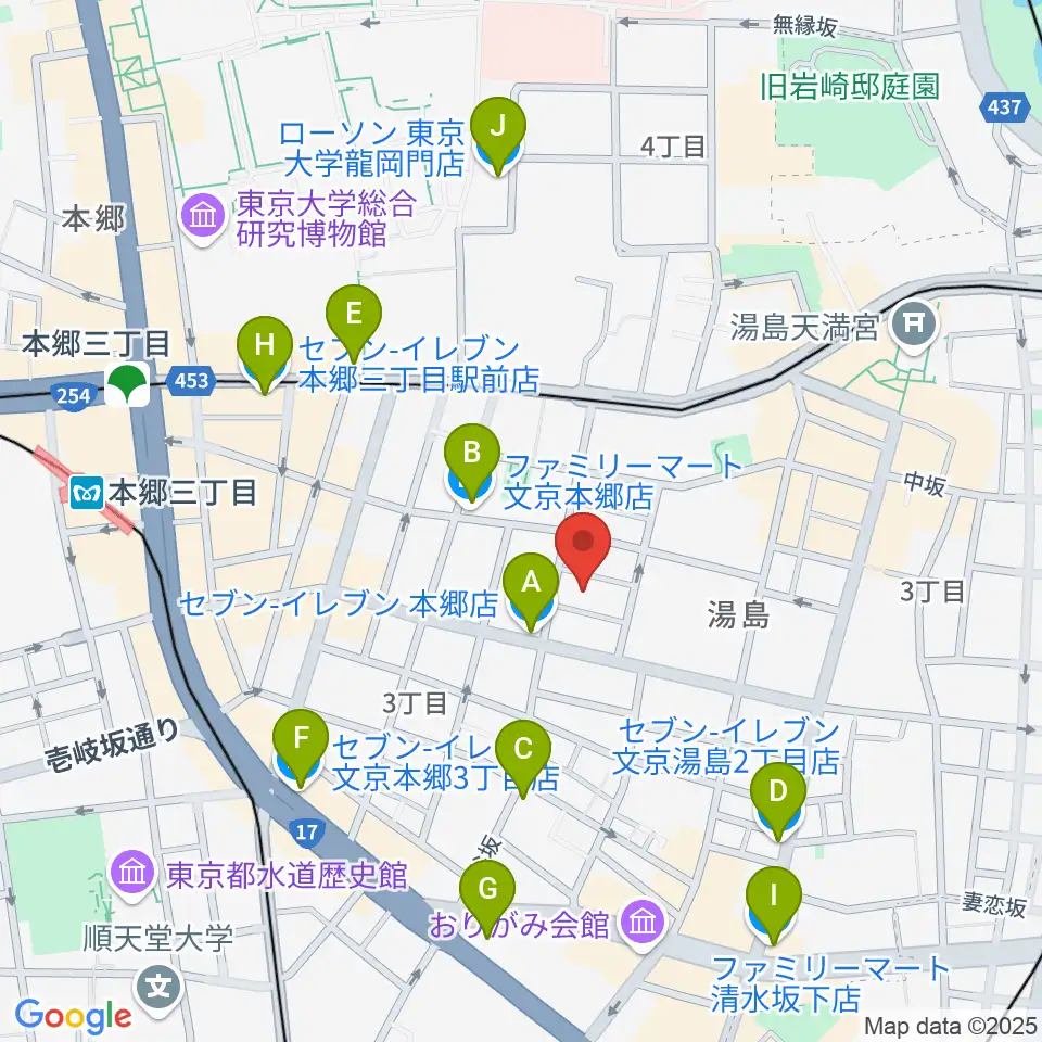 アムリタ・カスタム・ギターズ周辺のコンビニエンスストア一覧地図