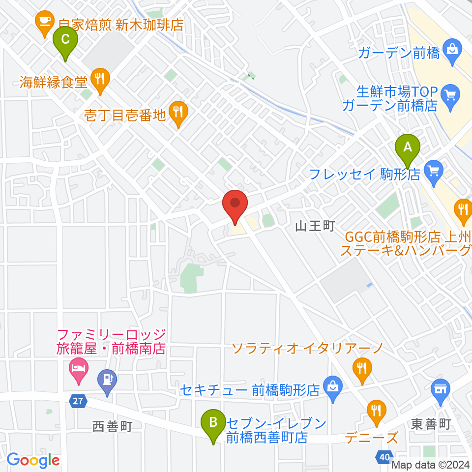 山王ホール・TMスタジオ周辺のコンビニエンスストア一覧地図