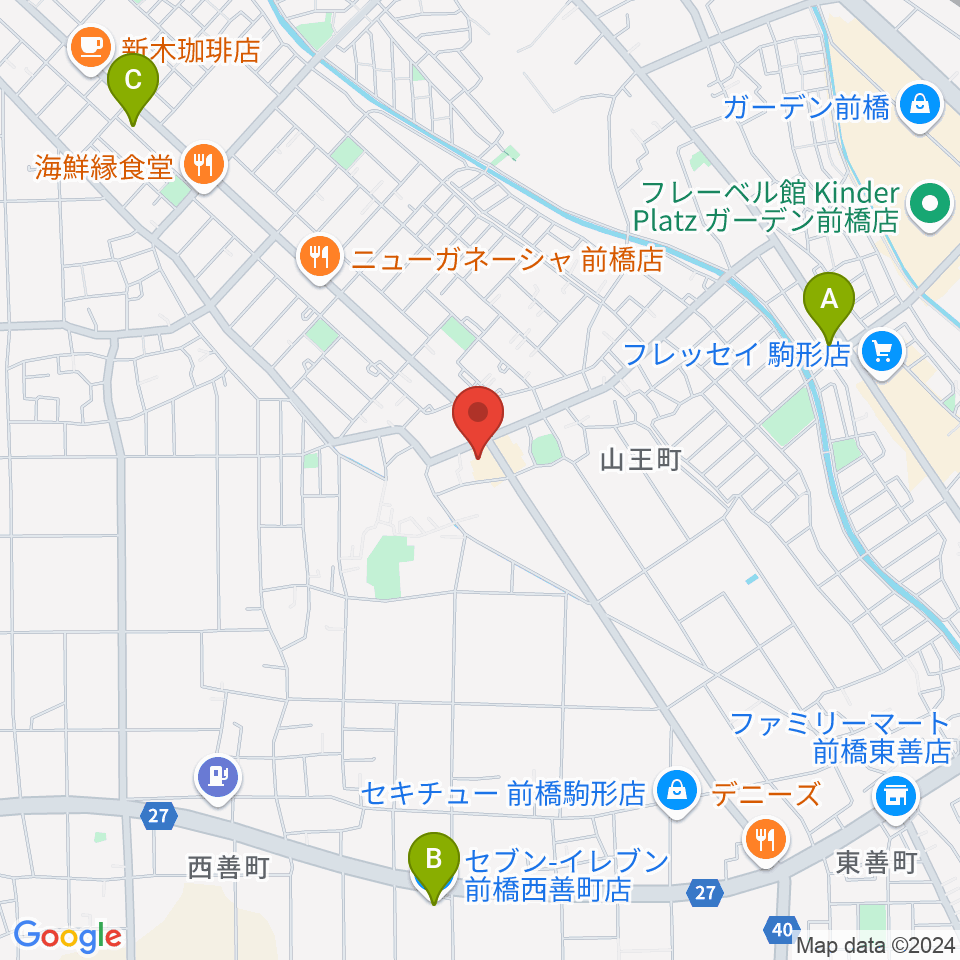 山王ホール・TMスタジオ周辺のコンビニエンスストア一覧地図