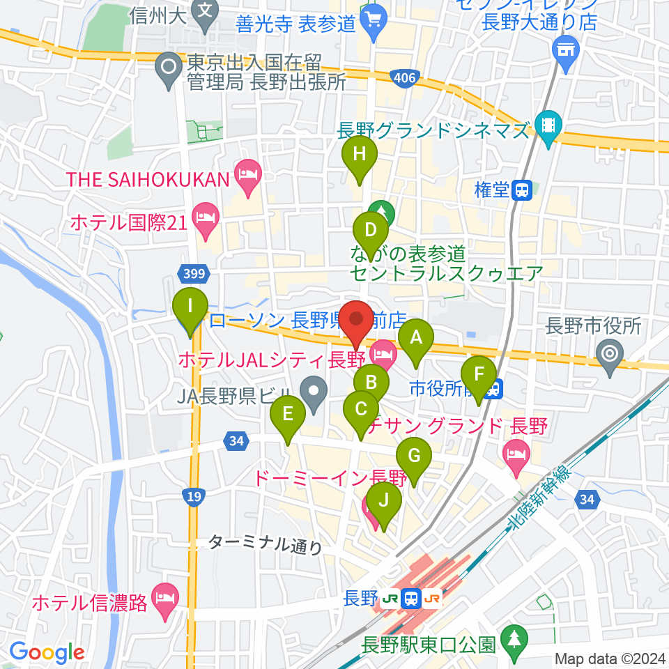 もんぜんぷら座周辺のコンビニエンスストア一覧地図