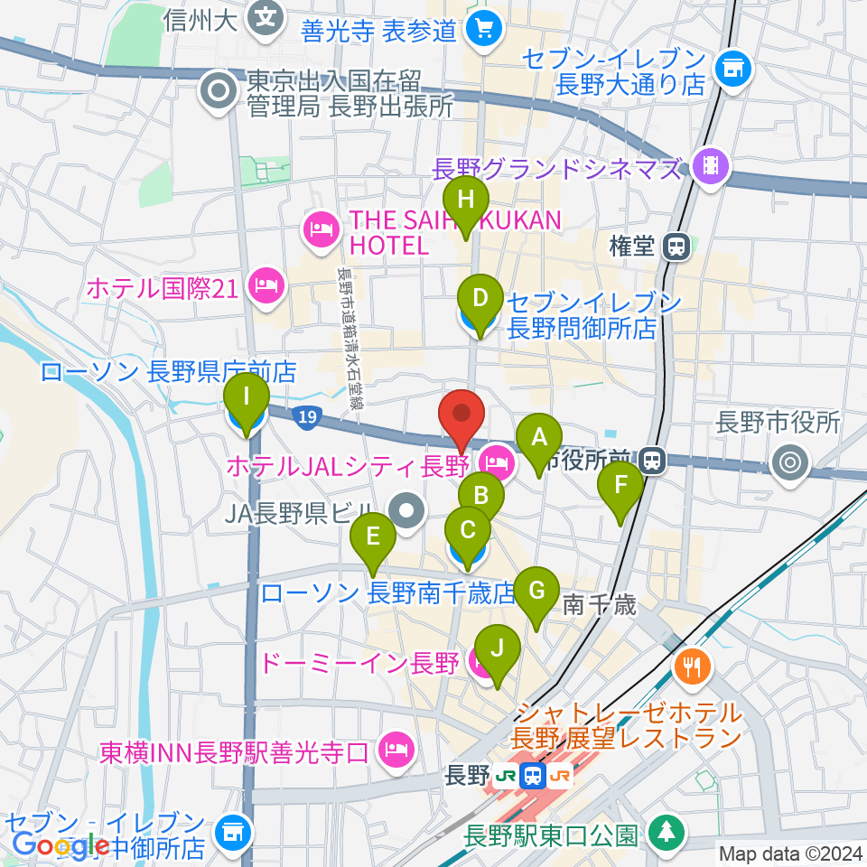 もんぜんぷら座周辺のコンビニエンスストア一覧地図