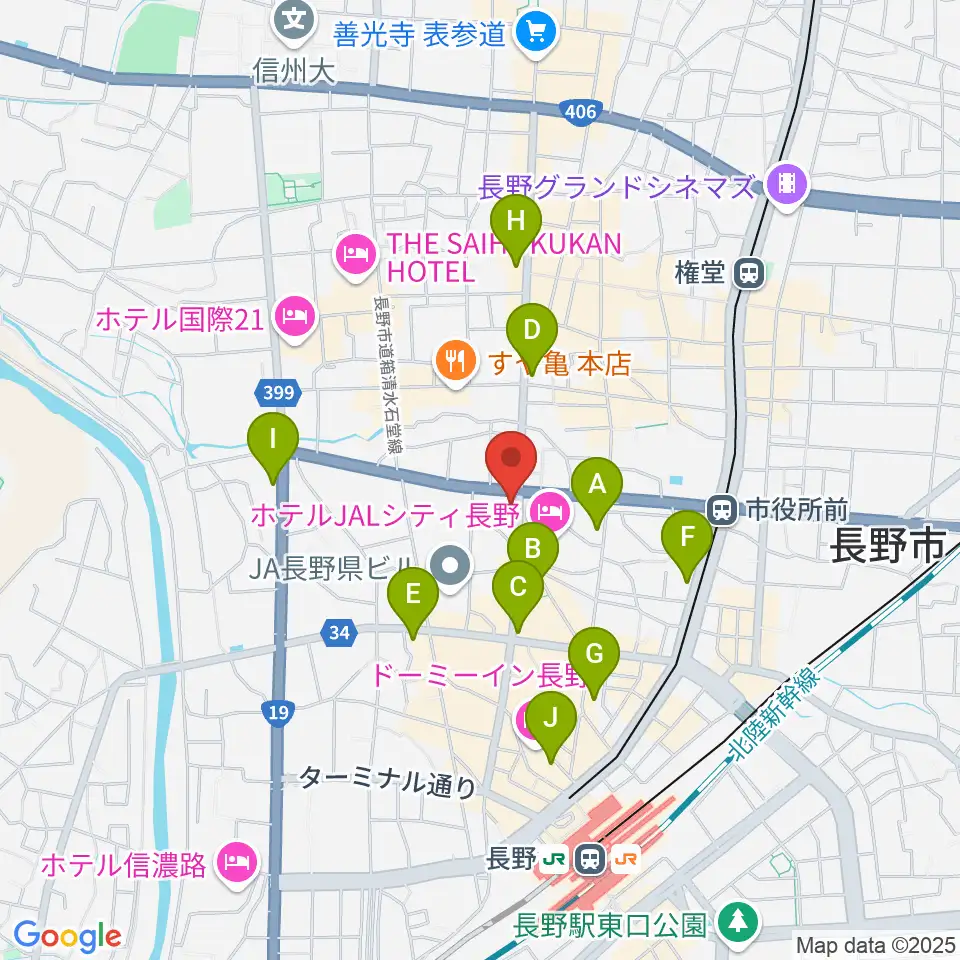 もんぜんぷら座周辺のコンビニエンスストア一覧地図