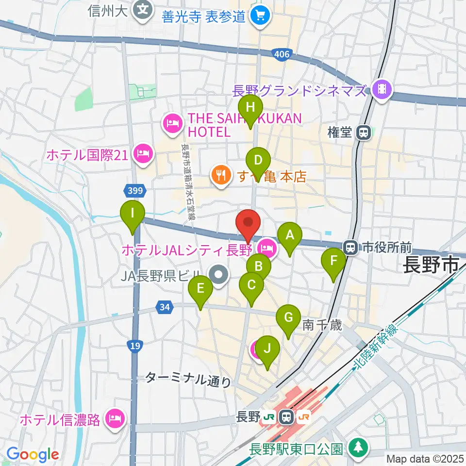 もんぜんぷら座周辺のコンビニエンスストア一覧地図
