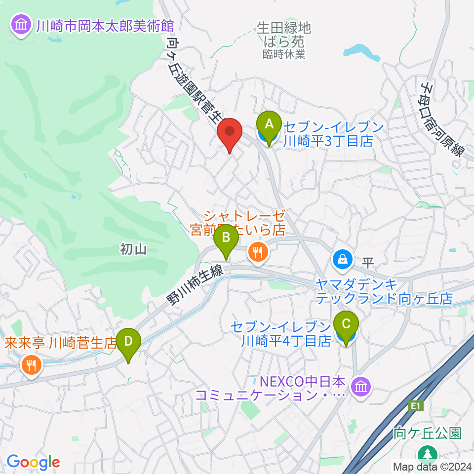 福田弦楽弓製作所周辺のコンビニエンスストア一覧地図