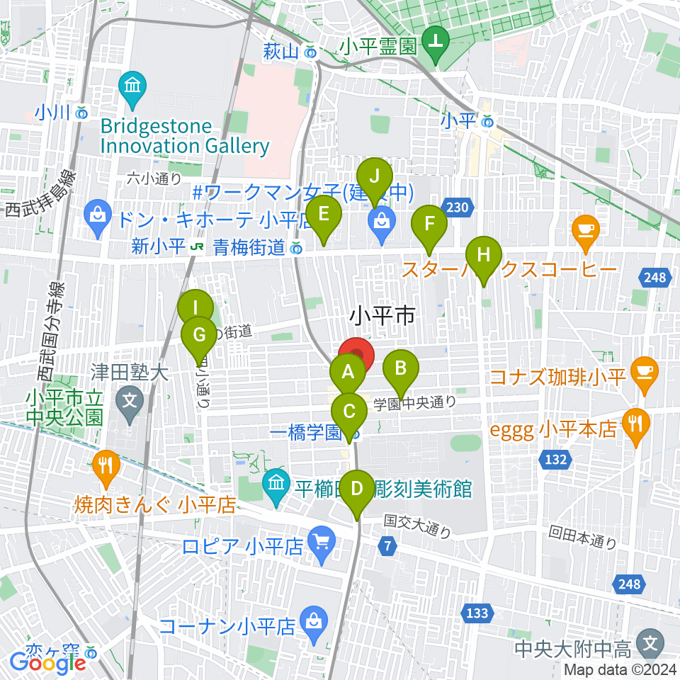 学園坂スタジオ周辺のコンビニエンスストア一覧地図