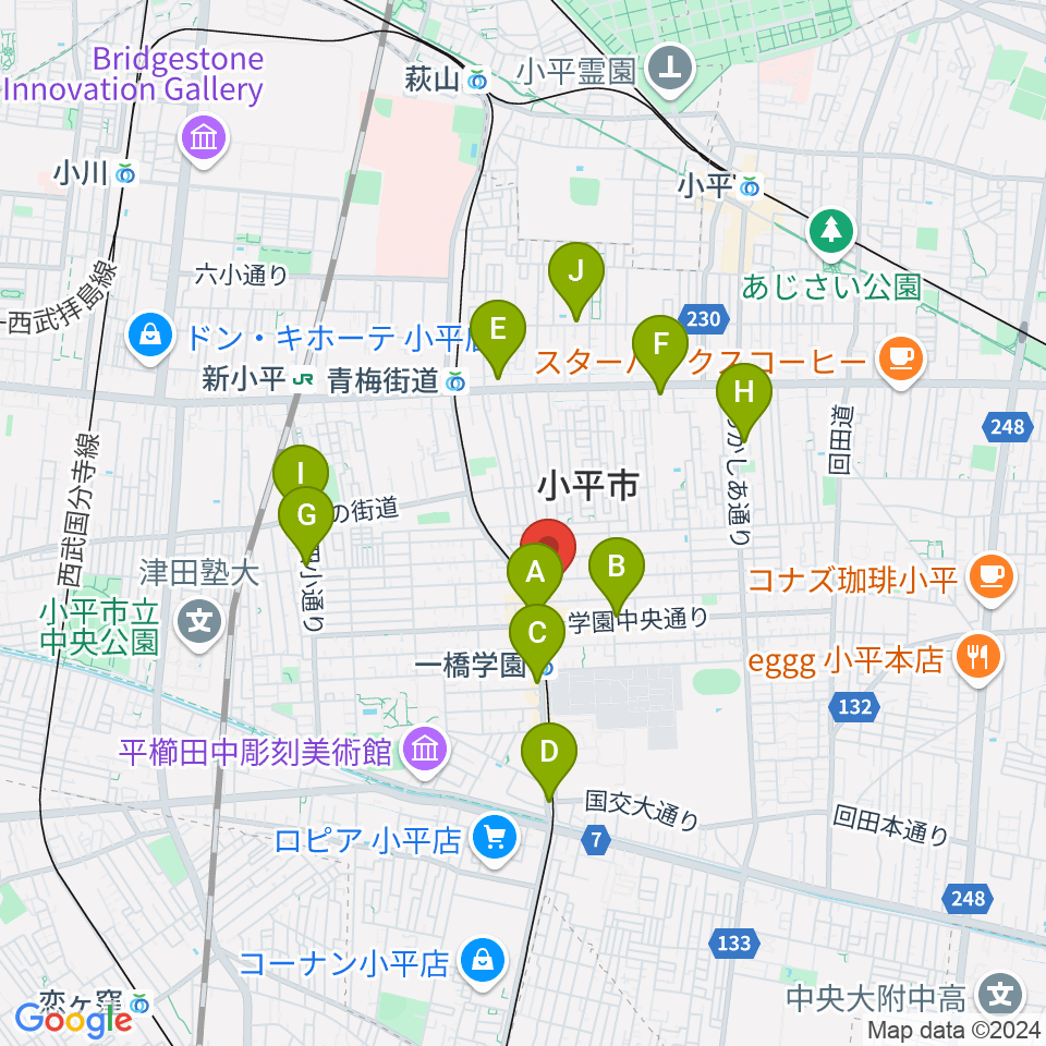 学園坂スタジオ周辺のコンビニエンスストア一覧地図