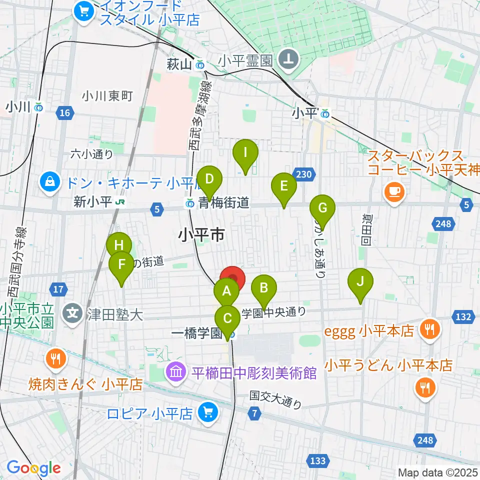 学園坂スタジオ周辺のコンビニエンスストア一覧地図