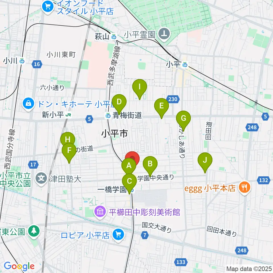 学園坂スタジオ周辺のコンビニエンスストア一覧地図