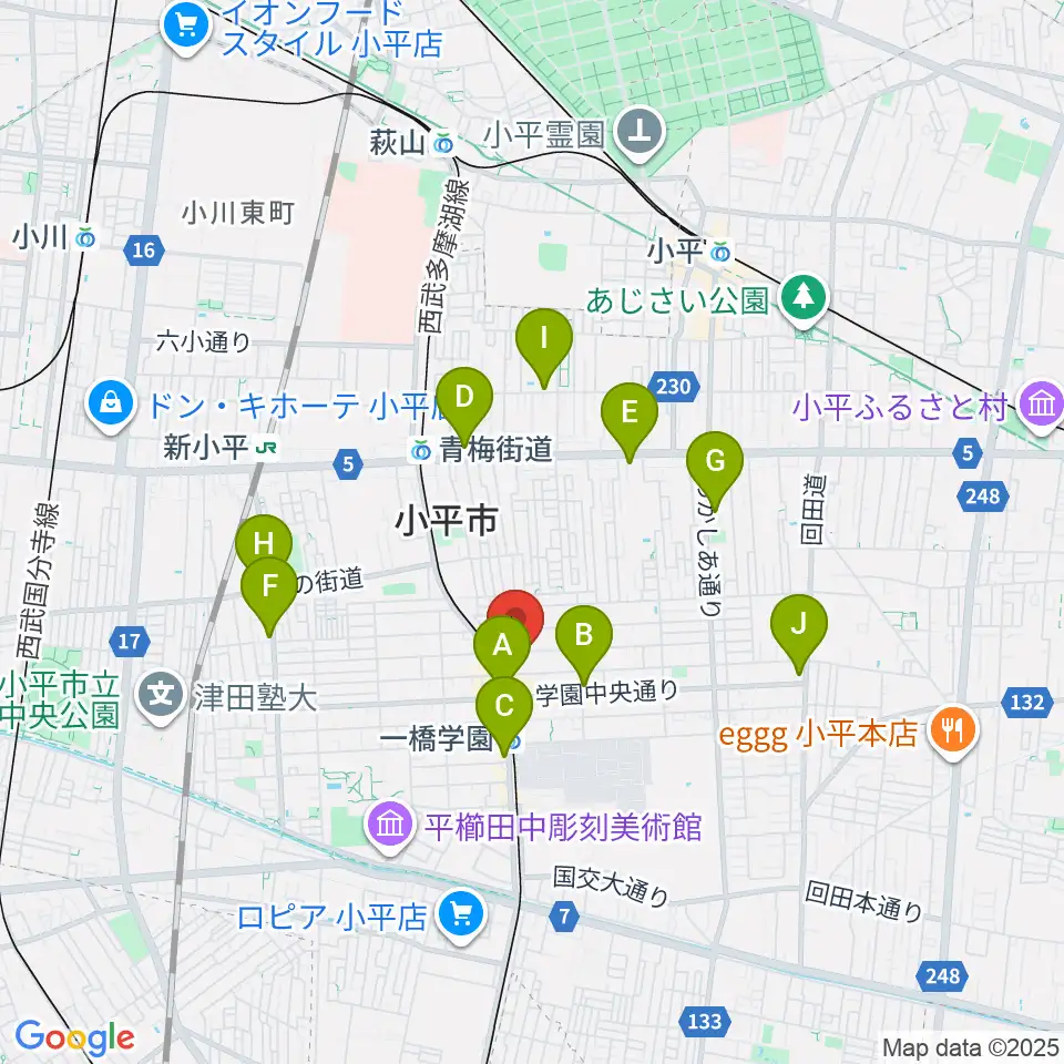 学園坂スタジオ周辺のコンビニエンスストア一覧地図