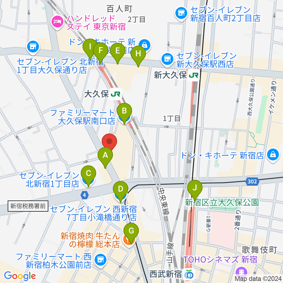 Barchie's周辺のコンビニエンスストア一覧地図