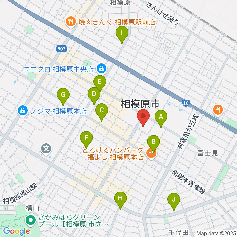 相模原市立あじさい会館周辺のコンビニエンスストア一覧地図