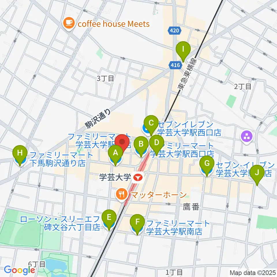 アジアンカフェ周辺のコンビニエンスストア一覧地図
