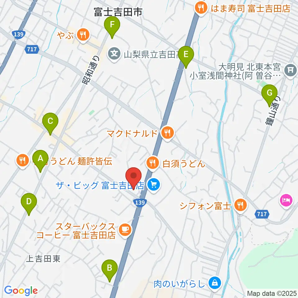 エフエムふじごこ周辺のコンビニエンスストア一覧地図