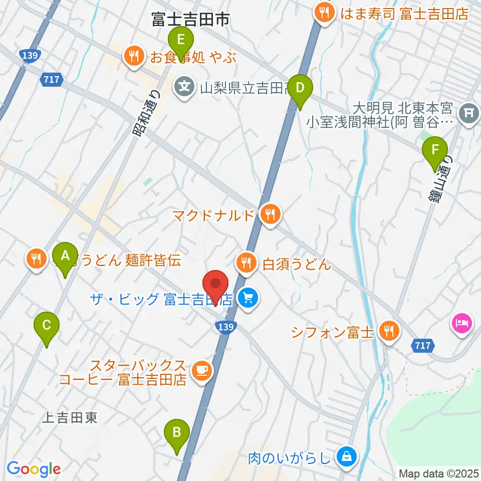 エフエムふじごこ周辺のコンビニエンスストア一覧地図