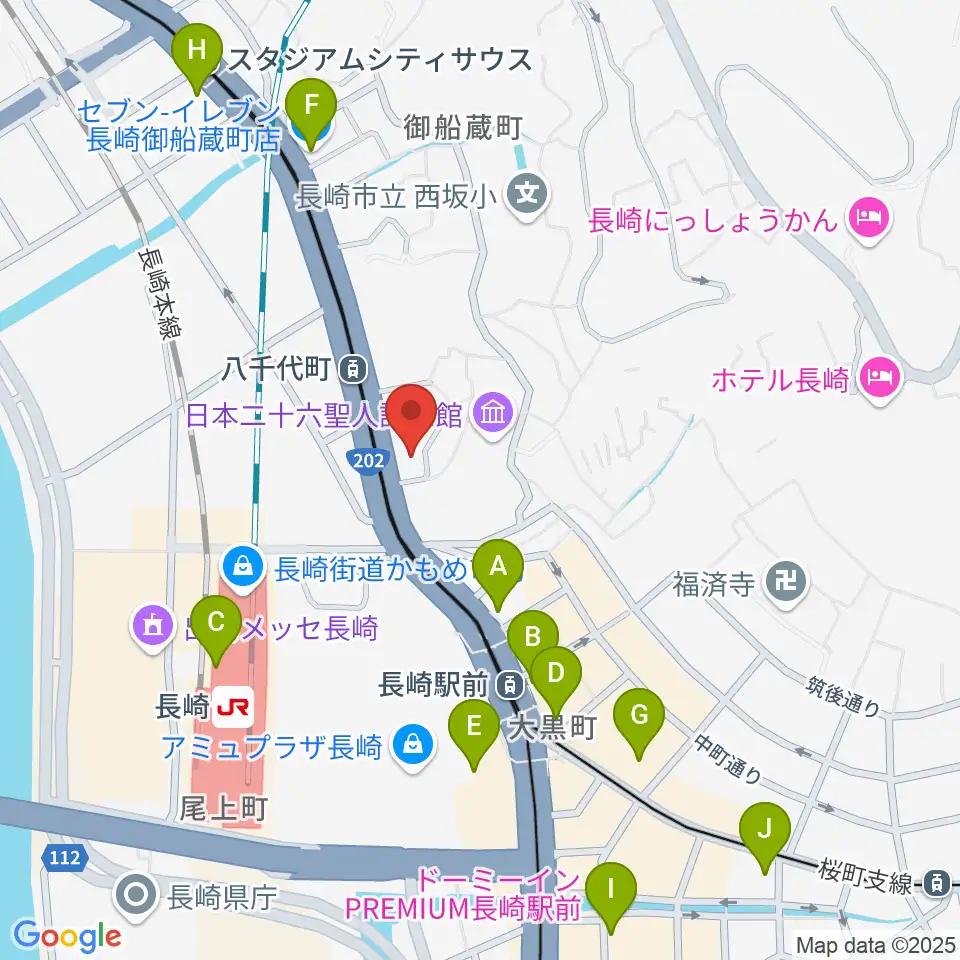 島村楽器 長崎駅前店周辺のコンビニエンスストア一覧地図