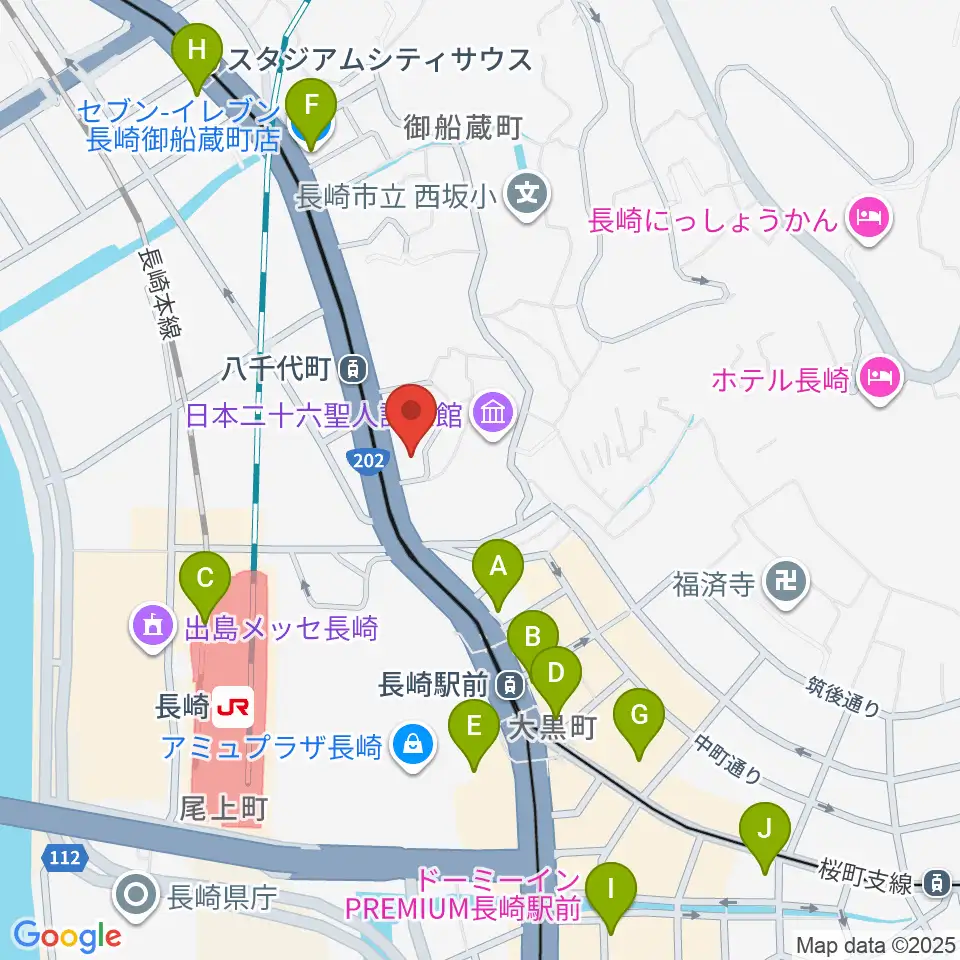 島村楽器 長崎駅前店周辺のコンビニエンスストア一覧地図