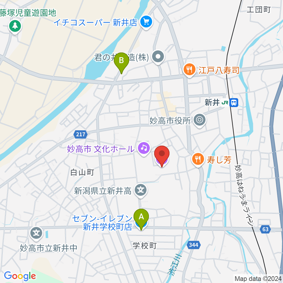 新井ふれあい会館周辺のコンビニエンスストア一覧地図