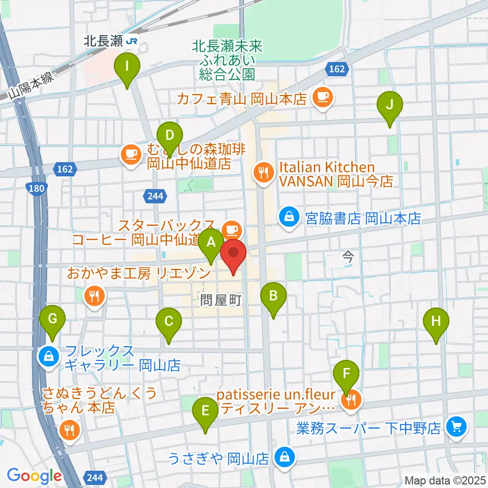 グレースハープ岡山店周辺のコンビニエンスストア一覧地図
