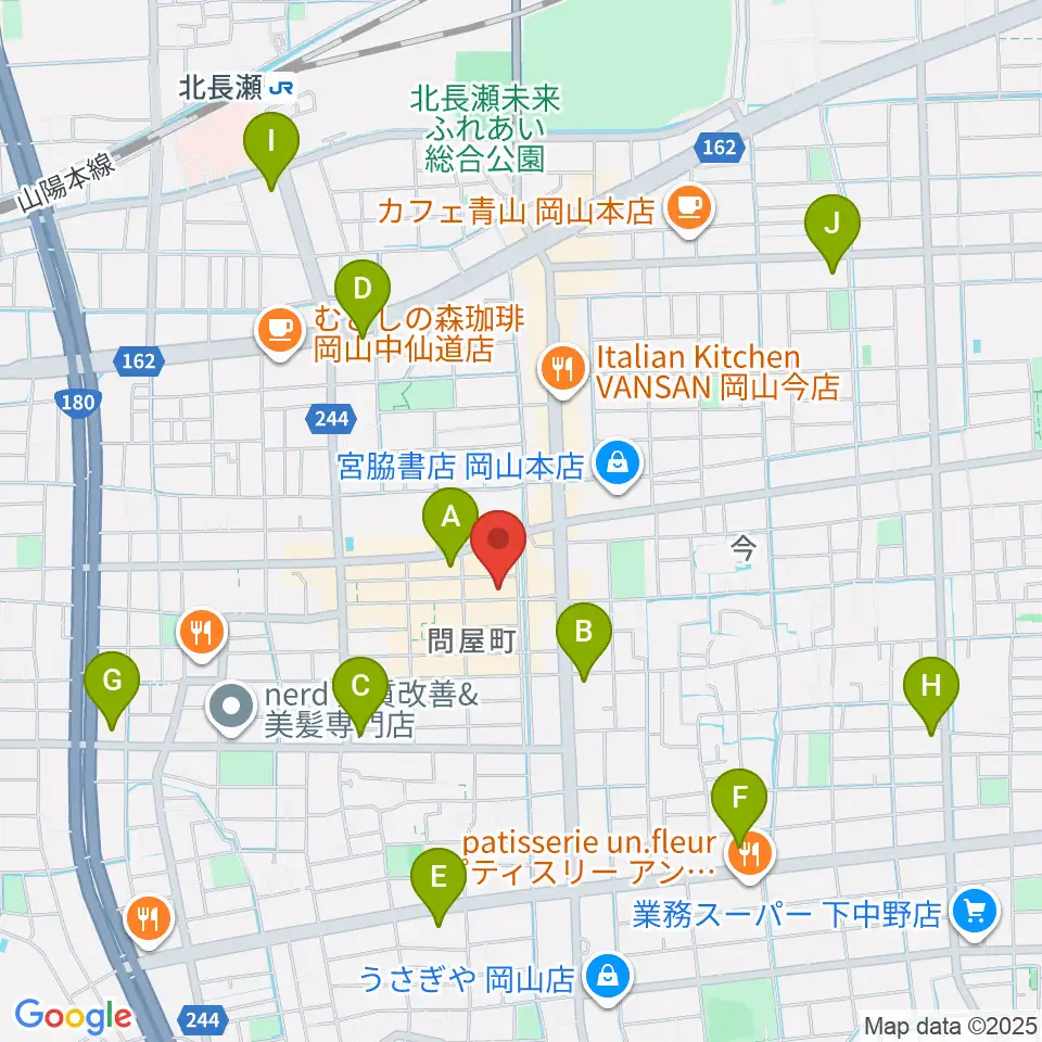 グレースハープ岡山店周辺のコンビニエンスストア一覧地図