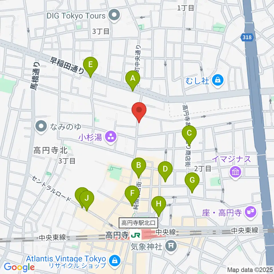 稲生座周辺のコンビニエンスストア一覧地図
