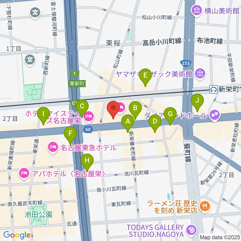 新栄RAD SEVEN周辺のコンビニエンスストア一覧地図