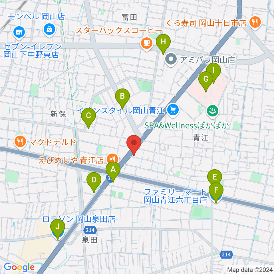 スタジオクレセント周辺のコンビニエンスストア一覧地図