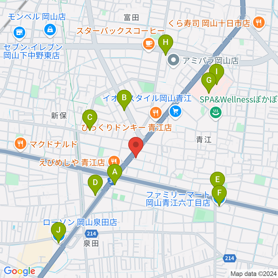 スタジオクレセント周辺のコンビニエンスストア一覧地図