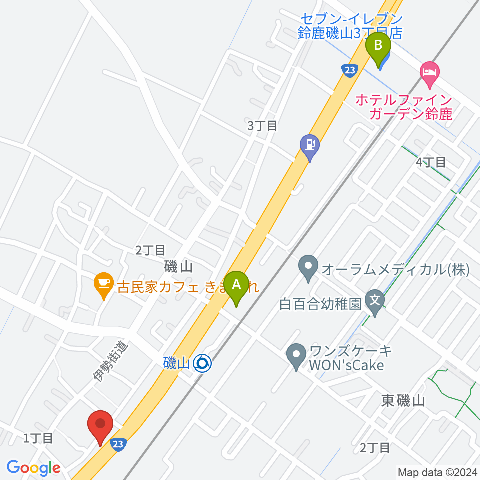 鈴鹿SOUNDSTAGE周辺のコンビニエンスストア一覧地図