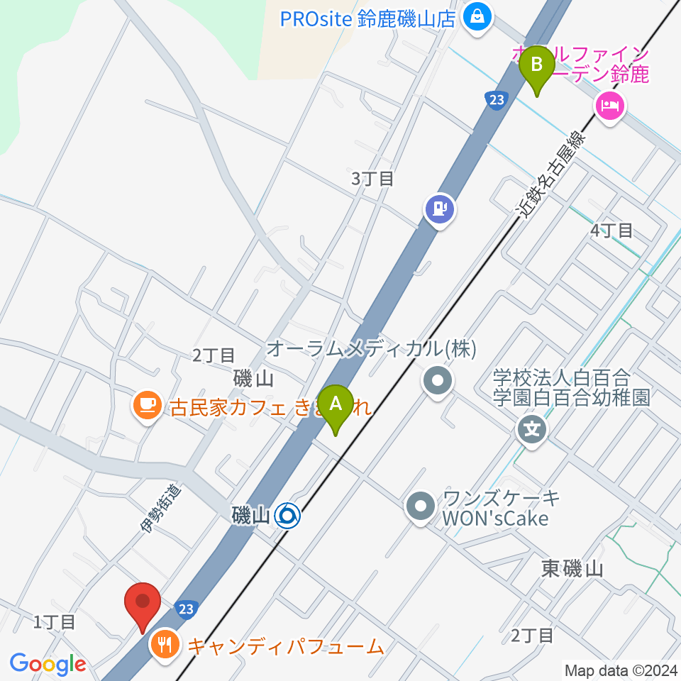 鈴鹿SOUNDSTAGE周辺のコンビニエンスストア一覧地図