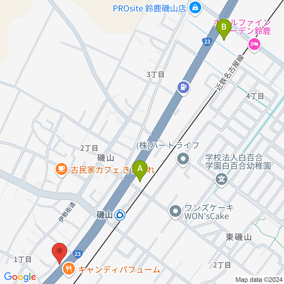 鈴鹿SOUNDSTAGE周辺のコンビニエンスストア一覧地図