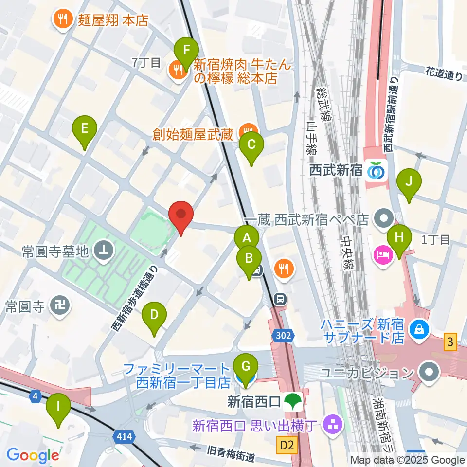 西新宿レゲエショップナット周辺のコンビニエンスストア一覧地図