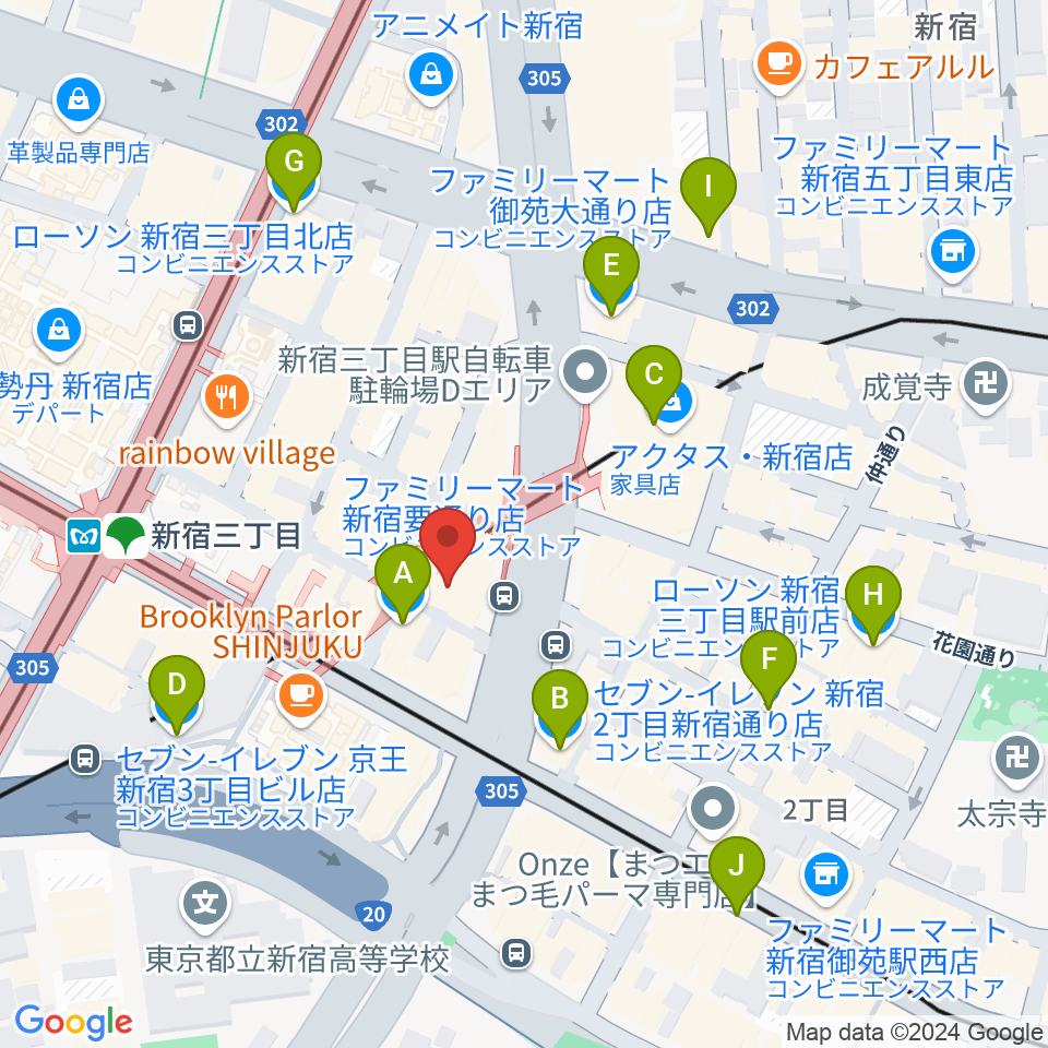 Jazz PolkaDots周辺のコンビニエンスストア一覧地図