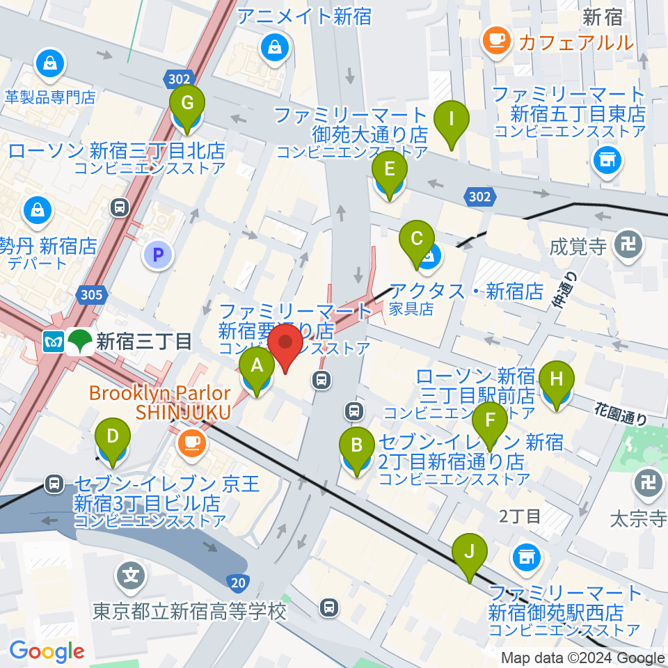 Jazz PolkaDots周辺のコンビニエンスストア一覧地図