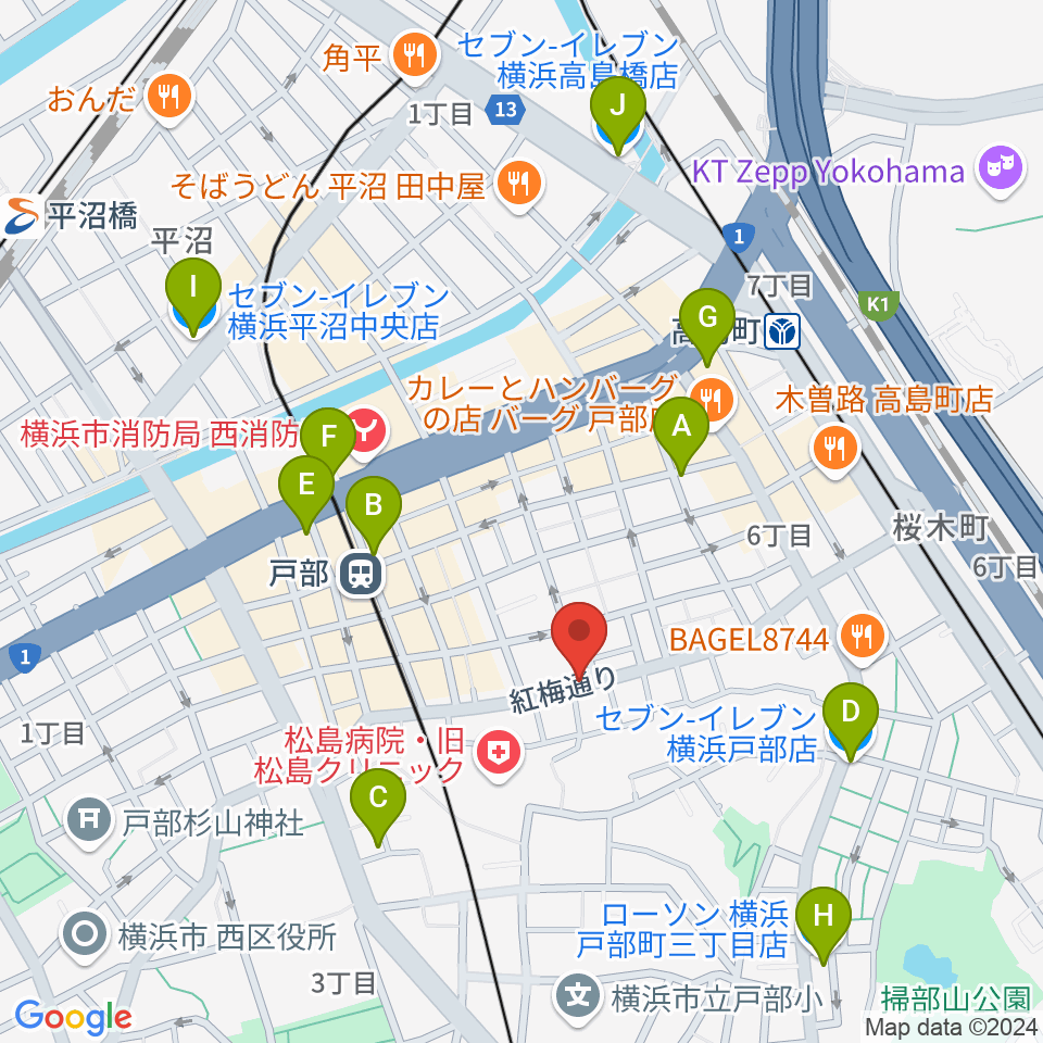 ボヌールサロン周辺のコンビニエンスストア一覧地図