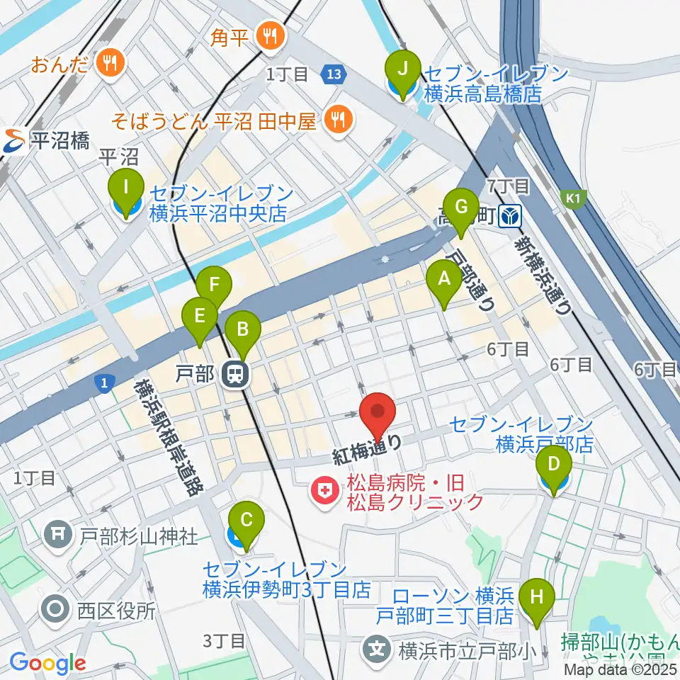 ボヌールサロン周辺のコンビニエンスストア一覧地図