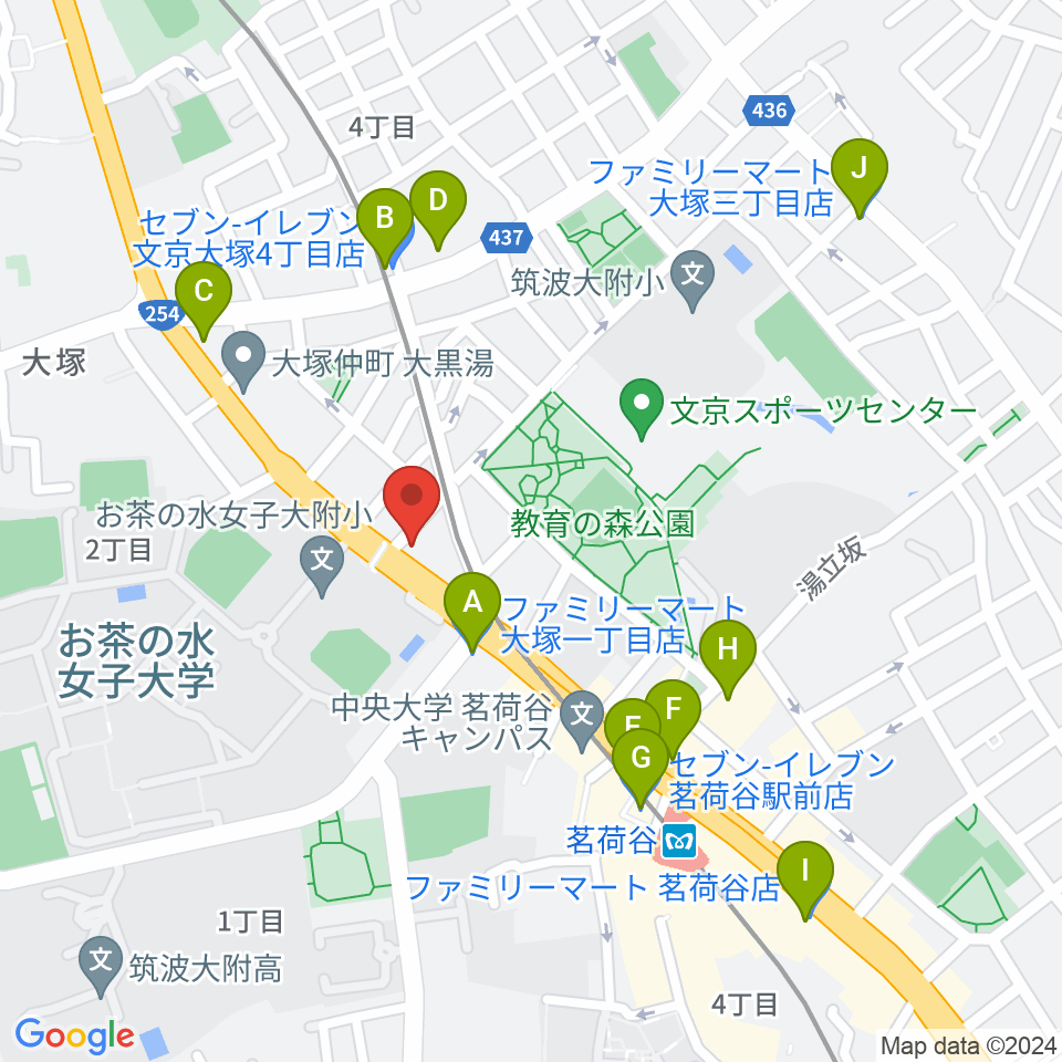 茗荷谷ガレリアカフェ ユー周辺のコンビニエンスストア一覧地図