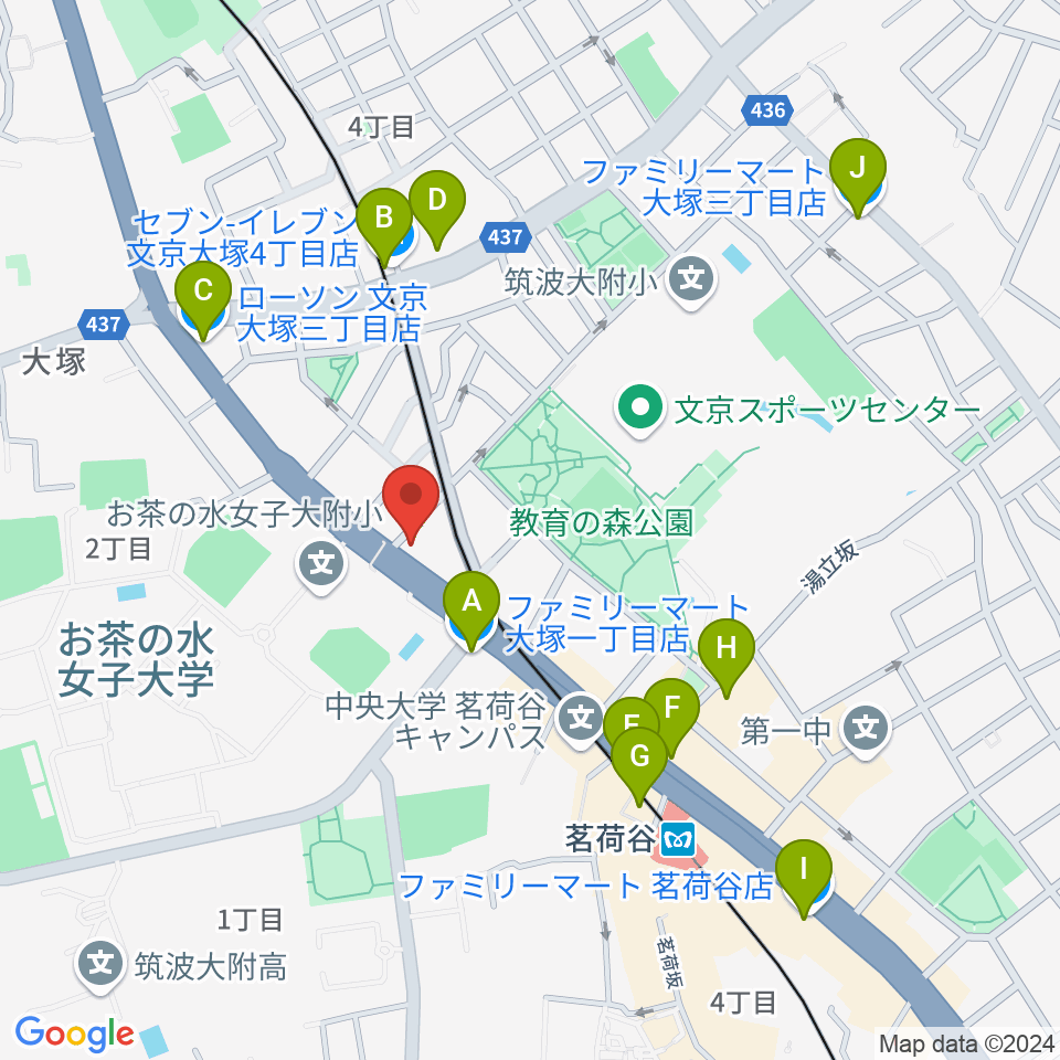 茗荷谷ガレリアカフェ ユー周辺のコンビニエンスストア一覧地図