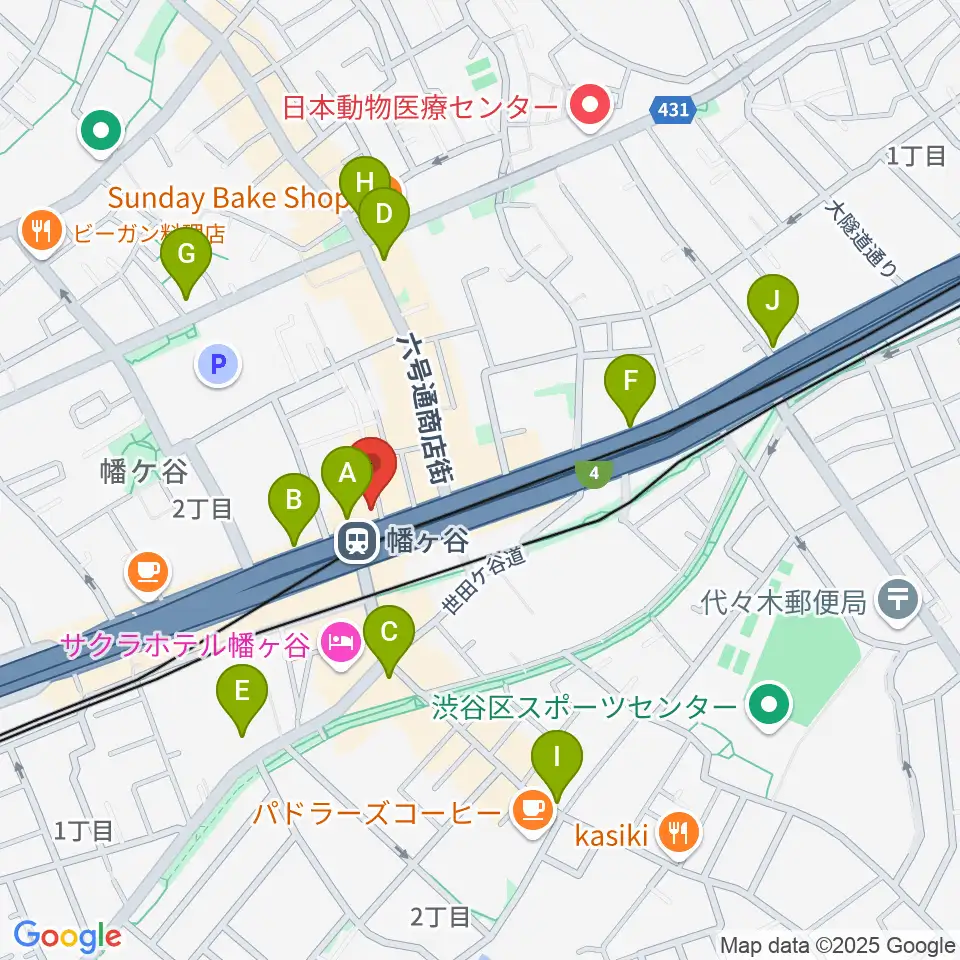 幡ヶ谷36°5周辺のコンビニエンスストア一覧地図