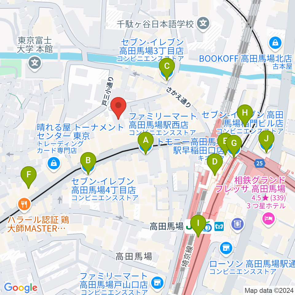 専門学校ESPエンタテインメント東京周辺のコンビニエンスストア一覧地図