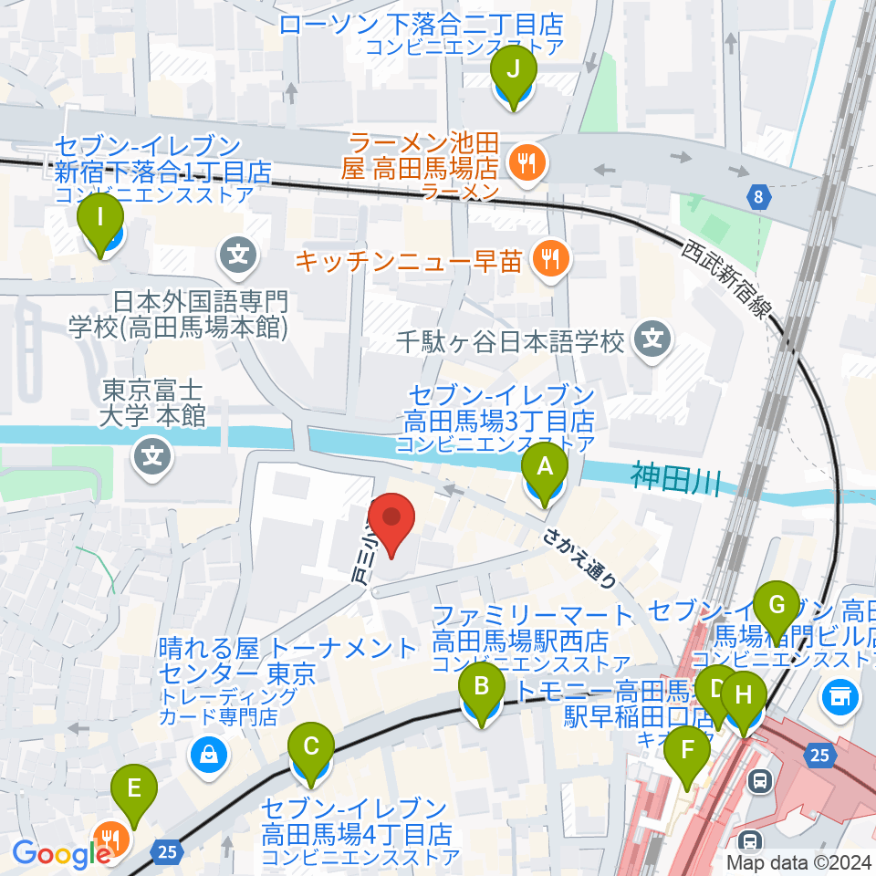 ESPエンタテインメント東京 12号館club 1ne2wo周辺のコンビニエンスストア一覧地図