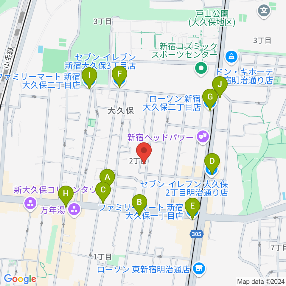 音楽センターおんがく教室周辺のコンビニエンスストア一覧地図