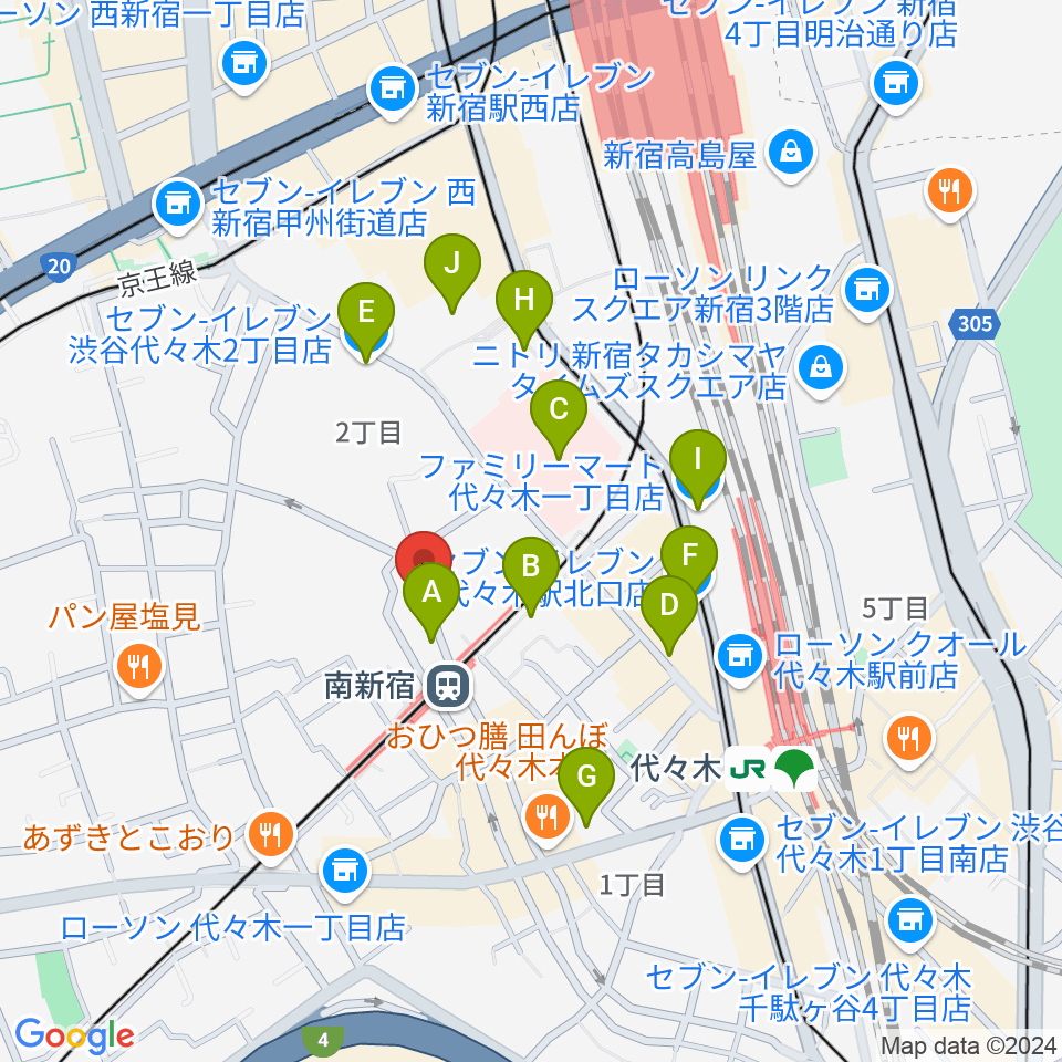 BC WORLDスタジオ周辺のコンビニエンスストア一覧地図