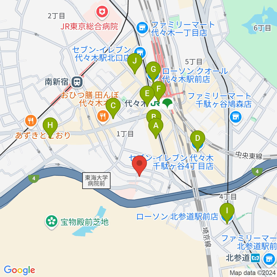 楽弓製作工房 アトリエ ハーモニー周辺のコンビニエンスストア一覧地図