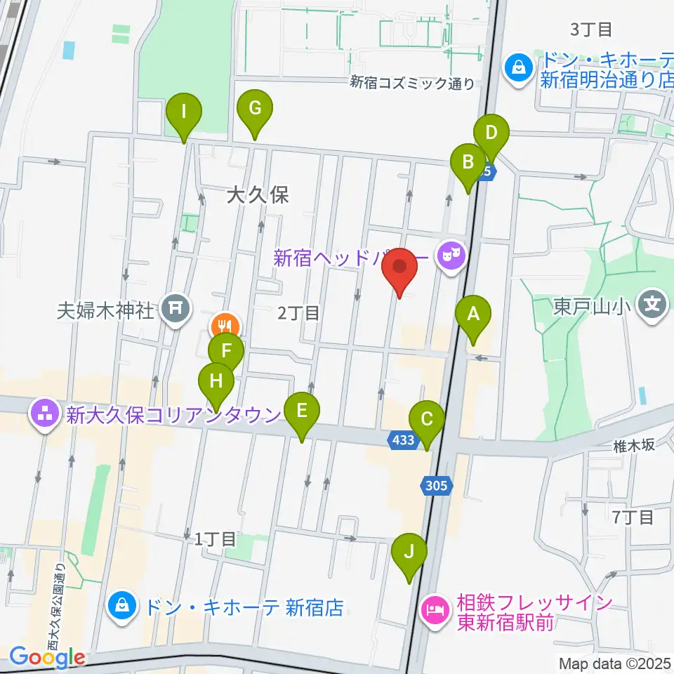 プリメラギター社周辺のコンビニエンスストア一覧地図